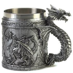 Dragon Crest Pewter-Look Medieval Dragon Mug