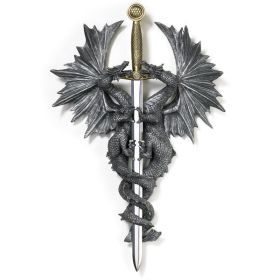 Dragon Crest Intertwined Dragons Dagger Plaque