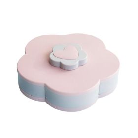 Flower Type Rotating Candy Box Melon Seed Nut Candy Snack Dry Fruit Holder Plastic Storage Box Plate Dish Tray Table Organizer Partition Manager Box P (Color: pink)
